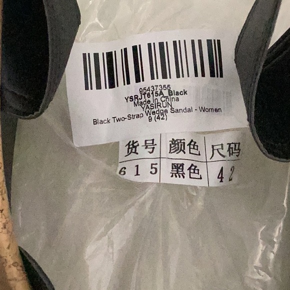 Yasirun Womens Sandals Platform Wedge Heels - black - size 42 (9-9.5) - new - Picture 4 of 9